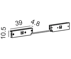 Magnetinės sistemos PICO_LINE bėgelio lankstus elektrinis sujungimas, juodas