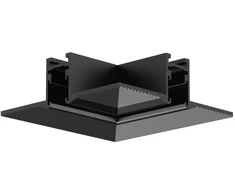 Magnetinės sistemos VIOKEF MICRO MAGNETIC bėgelio įleidžiamas horizontalus sujungimas, juodas, 02/0814