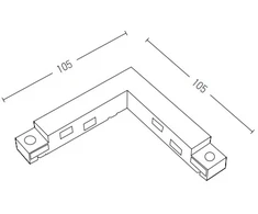 Magnetinio bėgelio ZAMBELIS kampinis elektrinis sujungimas, juodas, 20104