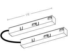 Magnetinio bėgelio ZAMBELIS lankstus elektrinis sujungimas, baltas, 20105-W