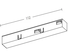 Magnetinio bėgelio ZAMBELIS užbaigimas su užmaitinimu, baltas, 2096-W