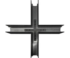 Magnetinio bėgelio ZAMBELIS X formos sujungimas, juodas, 48V, 2082B-CROSS