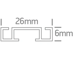 Magnetinis bėgelis FLAT, juodas, 48V, 2m, 43002F/B