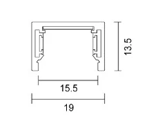 Magnetinis bėgelis SLIM MAGNETIC, 48V, juodas, 1m, su dangteliu ir užbaigimais, 02/0501-1