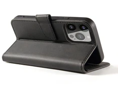 Magnetinis dėklas Huawei Nova 12 su atvartu ir pinigine - juodas