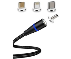 Magnetinis greitojo įkrovimo USB duomenų kabelis 3in1