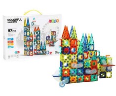 Lean Toys Magnetiniai blokai su kamuoliukų trasa, 168 elementai
