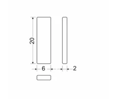 Magnetinis laikiklis profiliui 6x20x2mm
