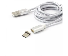 Magnetinis USB 2.0 laidas A–C, 1 m, sidabrinis