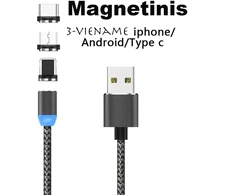 Magnetinis USB įkrovimo laidas 3in1