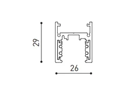 Magnetinių sistemų paviršinis bėgelis TRACK 48V SURFACE SHORT, juodas, 3m