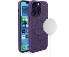 Hurtel MagSafe Woven Apple iPhone 15 Pro – dėklas telefonui violetinės spalvos
