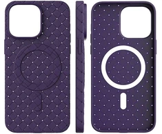 Hurtel MagSafe Woven iPhone 15 Pro – dėklas telefonui, violetinės spalvos