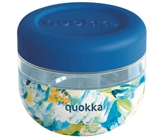 Quokka Bubble Food Jar - Plastic food container / Priešpiečių dėžutė 500 ml (Mėlyna Peonies)