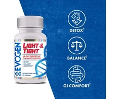 Maisto papildas kapsulėmis EVOGEN Light &amp; Tight Detox 28 kapsulių