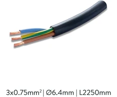 Maitinimo kabelis, 3 polių, 2250mm, skirtas EASY LINK sistemai, juodas, K2005340N