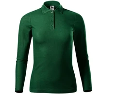 Malfini Pique Polo LS W MLI-231D3 tamsiai žalios spalvos polo marškinėliai