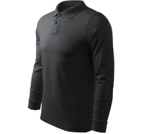 Malfini Single J. LS M MLI-21194 ebony pilka polo marškinėliai