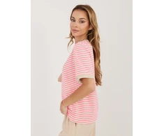 Marškinėliai moterims -IT-TS-20881.85-smėlio spalva
