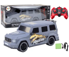 Lean Toys Nuotolinio valdymo automobilis su dinozauru, 1:10 mastelis, pilkas