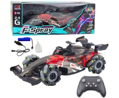 Lean Toys Nuotoliniu būdu valdomas lenktyninis automobilis F-Purškiklis 1:10 su garo efektu ir LED apšvietimu