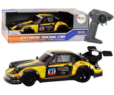 Lean Toys Automobilis su nuotolinio valdymo pultu, geltonas