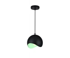 Pakabinamas šviestuvas MAVIA lubinis LED šviestuvas (E27, 40 W, IP20, juodas, vidus žalias, apvalus) GTV OS-MAV-14-DEC