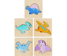 Lean Toys Medinė dėlionė su dinozaurų motyvu