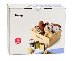 Lean Toys Medinė mini kepyklėlės rinkinys su lipdukais, 10 dalių
