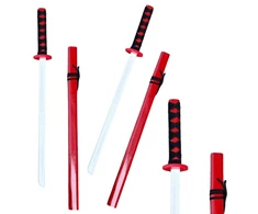 Lean Toys Medinė treniruočių katana su apvalkalu, 70 cm, raudona