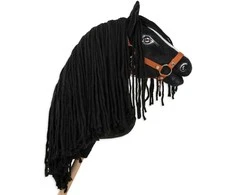 Super Hobby Horse Medinis žirgas su kotu – frizų veislės, premium