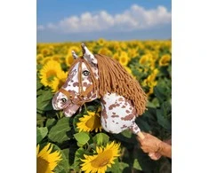 Medinis žirgas su kotu – rudas leopardinis su ruda karčia