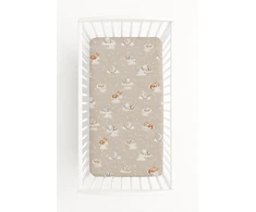 Medvilninė paklodė su guma 120 × 60 cm Twinkle Woodland