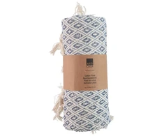 Articasa Arti Casa - Diamond Pattern Cotton Blanket 130x170 cm (Mėlyna / Baltas)