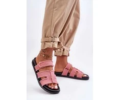 medžiaginės šlepetės su velcro Rožinė Lamirose
