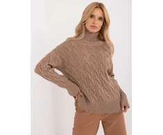 Megztinis-AT-SW-23445.00-tamsiai smėlio spalvos