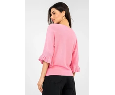 Megztinis moteriškas, 3/4 rankovė iš viskozės Italy Moda