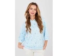 Megztinis moteriškas 3/4 rankovėmis gėlių raštu Italy Moda