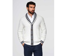 Megztinis su šaliu apykakle preppy stiliaus Omoda – elegancijai ir jaukumui kasdien.