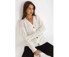 Megztinis Sweter Damski LC 8022.04P Ecru - Rue Paris