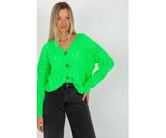 Megztinis Sweter Damski LC 8022.04P Fluo Žalias - Rue Paris