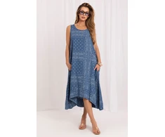 Mėlyna asimetrinė suknelė Italy Moda