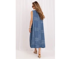Mėlyna asimetrinė suknelė Italy Moda