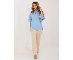 Mėlyna moteriška oversize palaidinė