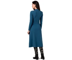 Mėlyna suknelė su kišenėmis BeWear