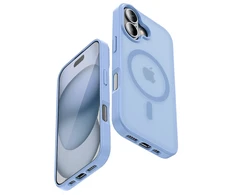 Mėlynas dėklas iPhone 17 Crong Hybrid Matte Magnetic