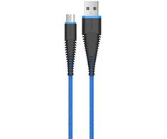 Mėlynas „Micro USB“ įkrovimo laidas, 1,5 m, 2,4 A