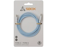 Sbox Mėlynas pintas USB-C–USB-C laidas, 1 m