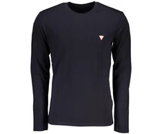 Mėlynas T-SHIRT MĘSKI Z DŁUGIM RĘKAWEM GUESS JEANS