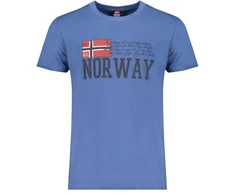 Mėlynas T-SHIRT MĘSKI Z KRÓTKIM RĘKAWEM NORWEGIA 1963